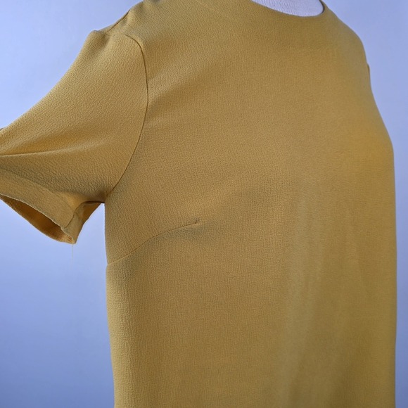 Catherine Malandrino Gold Yellow Blouse Short Sleeve Round Neck Top Size Large - Picture 3 of 9